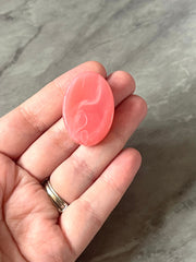 Watermelon Pink & White Beads, The Ezra Collection, 34mm Oval Beads, Big Acrylic beads, Big Beads, Bangle Wire Bangle, Beaded Jewelry