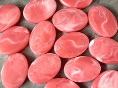 Watermelon Pink & White Beads, The Ezra Collection, 34mm Oval Beads, Big Acrylic beads, Big Beads, Bangle Wire Bangle, Beaded Jewelry