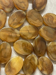 Cloudy Coffee Brown Beads, The Ezra Collection, 34mm Oval Beads, Big Acrylic beads, Big Beads Bangle, Wire Bangle, Beaded Jewelry