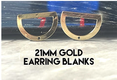 Gold Half Moon post earring blanks drop earring, stud earring jewelry dangle DIY earring making fancy drop evening semi circle