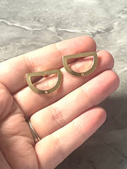 Gold Half Moon post earring blanks drop earring, stud earring jewelry dangle DIY earring making fancy drop evening semi circle