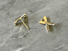 Gold Crossed X post earring blanks drop earring, stud earring jewelry dangle DIY earring making fancy drop evening round geometric
