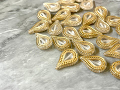 Vintage Gold geometric 25mm Beads, big acrylic beads, bracelet necklace earrings, jewelry making, acrylic bangle bead teardrop