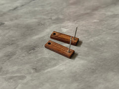 Wood Grain Post 20mm rectangle earring blanks drop earring, stud earring jewelry dangle DIY earring making fancy drop evening