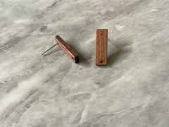 Wood Grain Post 20mm rectangle earring blanks drop earring, stud earring jewelry dangle DIY earring making fancy drop evening