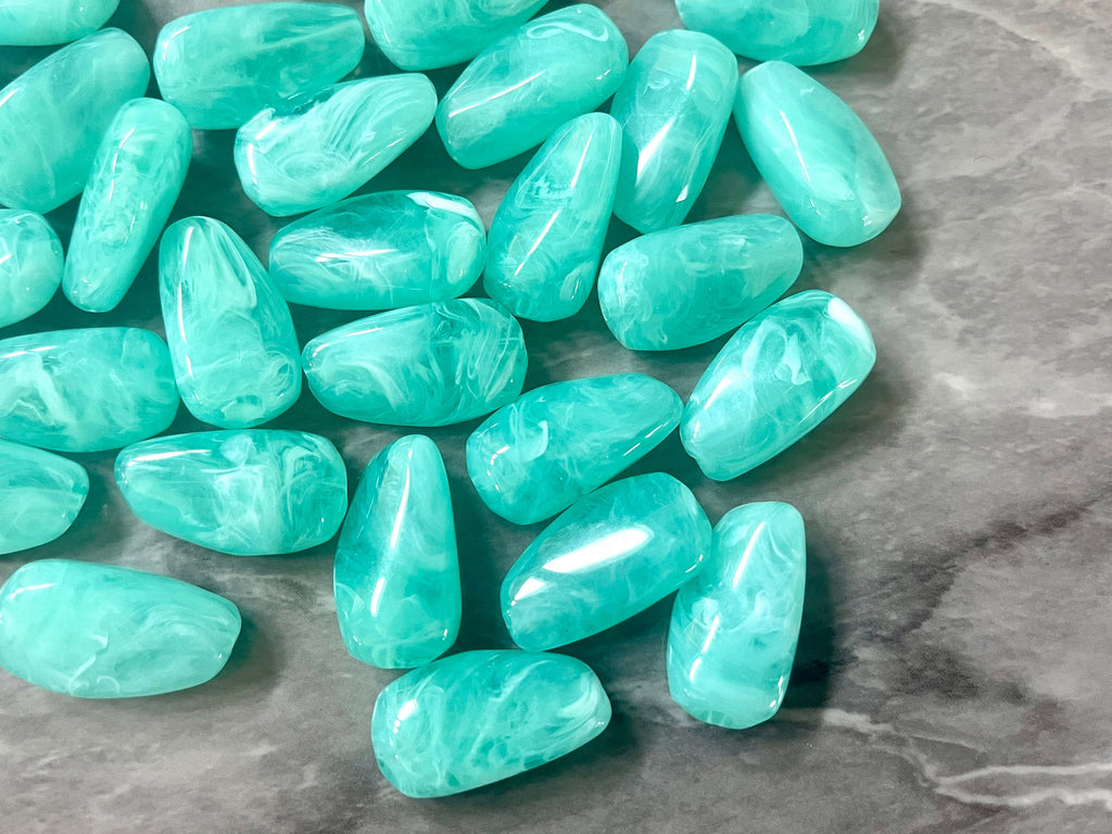 Mint Green Beads, Green Beads 28mm Oval Beads, Big Acrylic beads, Big Beads, Bangle Beads, Wire Bangle necklace Beaded Jewelry