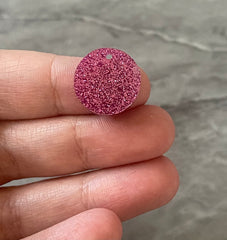 Dark Pink Glitter resin Beads, circle cutout acrylic 16mm Earring Necklace pendant bead, DIY wooden blanks earrings round acrylic