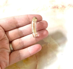Gold & Clear Acrylic curved tube beads, tube bracelet beads, resin tube beads accent statement bracelet, stretch bracelet beads