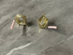 Gold Square 18mm post earring blanks drop earring, stud earring jewelry dangle DIY earring making round, gold jewelry earrings