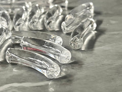 Acrylic curved tube beads, CLEAR tube bracelet beads, resin tube beads accent statement bracelet, stretch bracelet beads