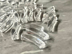 Acrylic curved tube beads, CLEAR tube bracelet beads, resin tube beads accent statement bracelet, stretch bracelet beads
