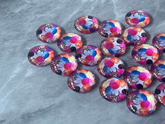 Pink & Blue Watercolor Art Resin 12mm Druzy Cabochons, jewelry making kit earring set, diy jewelry, druzy studs, 12mm Druzy stud earrings
