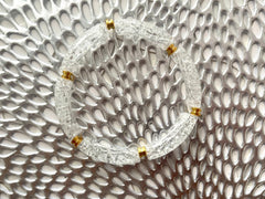 DIY Bracelet Kit Acrylic curved tube beads, clear crackle tube bracelet beads, resin tube beads accent statement bracelet, stretch bracelet
