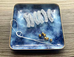 DIY Bracelet Kit Acrylic curved tube beads, clear crackle tube bracelet beads, resin tube beads accent statement bracelet, stretch bracelet