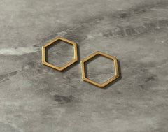 14mm Gold Metal Hexagon, bracelet necklace earrings, jewelry making, geometric earrings, 6 sided figure blanks, simple minimalist jewelry