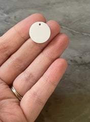 White resin Beads, circle cutout acrylic 16mm Earring Necklace pendant bead, DIY white 1 hole blanks earrings round acrylic
