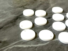 White resin Beads, circle cutout acrylic 16mm Earring Necklace pendant bead, DIY white 1 hole blanks earrings round acrylic