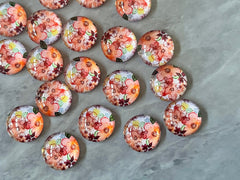 Coral Flowers Resin 12mm Druzy Cabochons, jewelry making kit earring set, diy jewelry, druzy studs, 12mm Druzy stud earrings watercolor