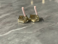 Gold Square 18mm post earring blanks drop earring, stud earring jewelry dangle DIY earring making round, gold jewelry earrings