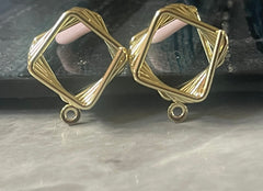 Gold Square 18mm post earring blanks drop earring, stud earring jewelry dangle DIY earring making round, gold jewelry earrings