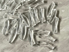 Acrylic curved tube beads, CLEAR tube bracelet beads, resin tube beads accent statement bracelet, stretch bracelet beads