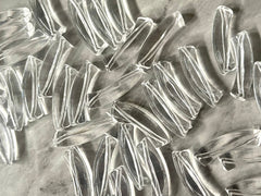 Acrylic curved tube beads, CLEAR tube bracelet beads, resin tube beads accent statement bracelet, stretch bracelet beads
