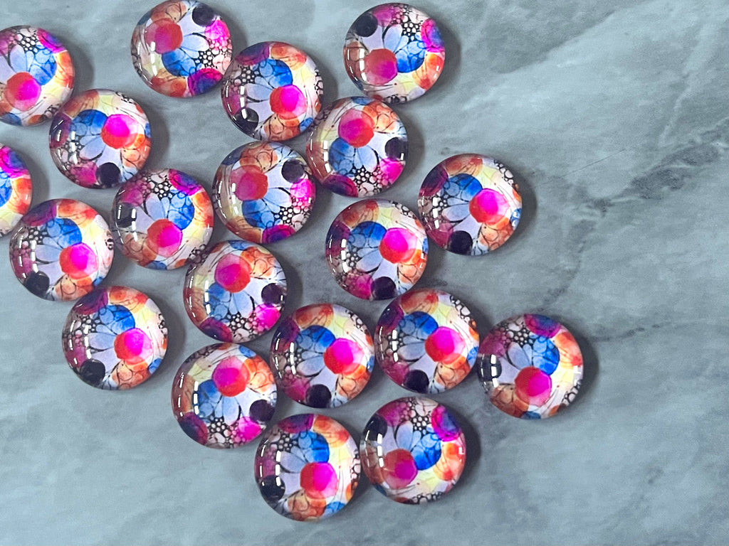 Pink & Blue Watercolor Art Resin 12mm Druzy Cabochons, jewelry making kit earring set, diy jewelry, druzy studs, 12mm Druzy stud earrings