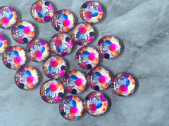 Pink & Blue Watercolor Art Resin 12mm Druzy Cabochons, jewelry making kit earring set, diy jewelry, druzy studs, 12mm Druzy stud earrings