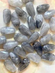 Gray Beads, Gray black swirl Beads 28mm Oval Beads, Big Acrylic beads, Big Beads, Bangle Beads, Wire Bangle necklace Beaded Jewelry