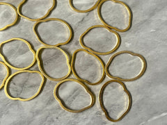 Gold Oval metal earring Beads, circle cutout Necklace pendant bead, textured DIY blanks 39mm circles oval, gold round jewelry blanks