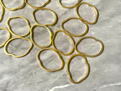 Gold Oval metal earring Beads, circle cutout Necklace pendant bead, textured DIY blanks 39mm circles oval, gold round jewelry blanks