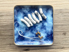 DIY Bracelet Kit Acrylic curved tube beads, White & Black tube bracelet beads, resin tube beads accent statement bracelet, stretch bracelet