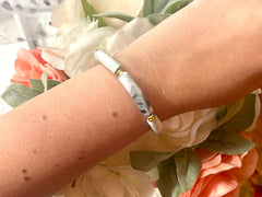 DIY Bracelet Kit Acrylic curved tube beads, White & Black tube bracelet beads, resin tube beads accent statement bracelet, stretch bracelet