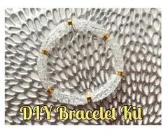 DIY Bracelet Kit Acrylic curved tube beads, clear crackle tube bracelet beads, resin tube beads accent statement bracelet, stretch bracelet