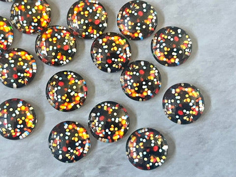 Christmas Lights Resin 12mm Druzy Cabochons, jewelry making kit earring set, diy jewelry, druzy studs, 12mm Druzy stud earrings black