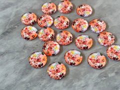 Coral Flowers Resin 12mm Druzy Cabochons, jewelry making kit earring set, diy jewelry, druzy studs, 12mm Druzy stud earrings watercolor