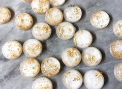 GALAXY Cream + Gold Foil Resin 12mm Druzy Cabochons, jewelry making kit earring set, diy jewelry, druzy studs, Druzy stud earrings white