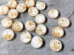 GALAXY Cream + Gold Foil Resin 12mm Druzy Cabochons, jewelry making kit earring set, diy jewelry, druzy studs, Druzy stud earrings white