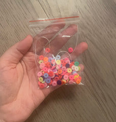DIY Kit beads Heishi bracelet Kit, rubber disc beads, strand heishi beads, colorful round polymer beads colorful pride clearance beads donut