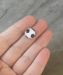 Soccer Resin 12mm Druzy Cabochons, jewelry making kit earring set, diy jewelry, druzy studs, 12mm Druzy stud earrings mom black white