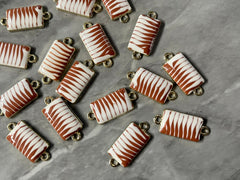 Coffee Cream Resin Swirl Rectangle blanks, 25mm necklace DIY blanks, earring bead jewelry making, gold beaded jewelry, gold earrings 2 Hole