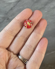 Christmas Red confetti Resin 12mm Druzy Cabochons, jewelry making kit earring set, diy jewelry, druzy studs, 12mm stud earrings
