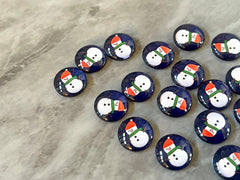 Winter Snowman Resin 12mm Druzy Cabochons, jewelry making kit earring set, diy jewelry Christmas studs, 12mm Druzy stud earrings