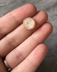 GALAXY Cream + Gold Foil Resin 12mm Druzy Cabochons, jewelry making kit earring set, diy jewelry, druzy studs, Druzy stud earrings white