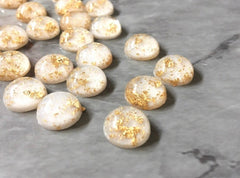 GALAXY Cream + Gold Foil Resin 12mm Druzy Cabochons, jewelry making kit earring set, diy jewelry, druzy studs, Druzy stud earrings white