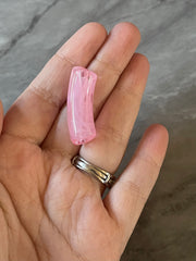 Acrylic curved tube beads, Blush PINK 34mm tube bracelet beads, resin tube beads accent statement bracelet, stretch bracelet beads