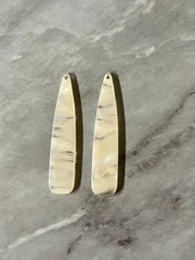 Champagne Swirl Stripe Hologram Beads, geometric shape acrylic 56mm Long Earring or Necklace pendant bead 1 one hole jewelry resin acetate