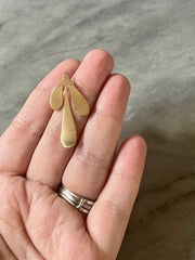 Mirror metal Gold Flower Cutout, earring bead jewelry making, 35mm jewelry, gold pendant floral 1 Hole Earring blanks golden metallic