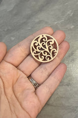 Laser Cut Flower earrings with 1 hole, 32mm round pendant necklace, wood teardrop blanks, wood earrings, painted earrings, wood jewelry