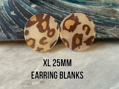 XL 25mm GLITTER Round Circle stud earring blanks, drop earring post, stud earring, gold jewelry, dangle DIY making round acrylic acetate